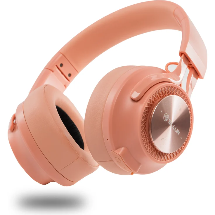 Tellur Feel Bluetooth Over-Ear-Kopfhörer, rosa mit Geräuschisolierung und integrierter Fernbedienung – Bild 1