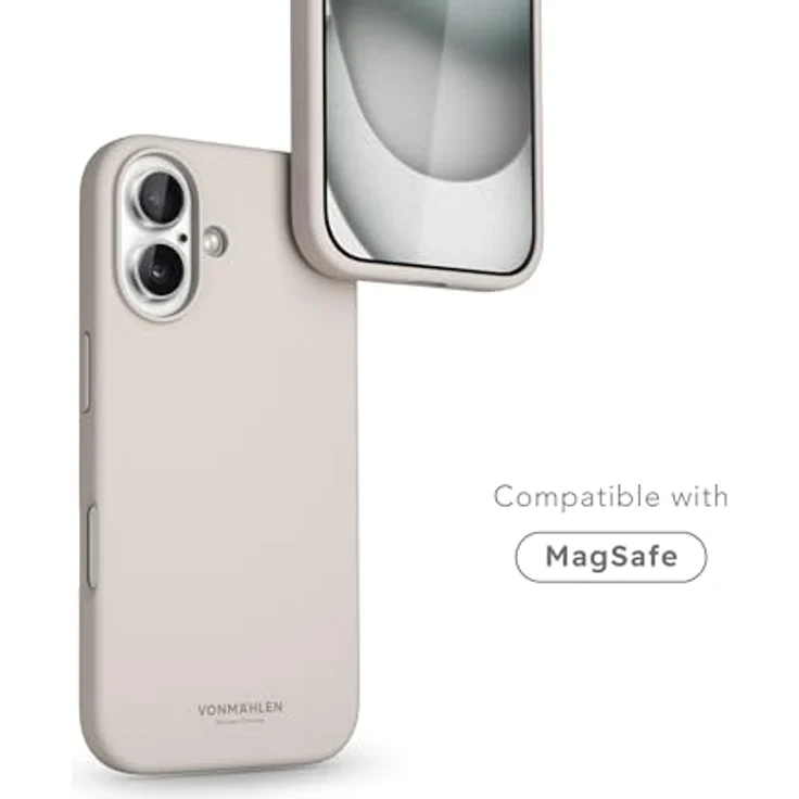 Vonmählen Soft Silicone Case Cover für Apple iPhone 16, cremefarben, versandkostenfrei – Bild 2