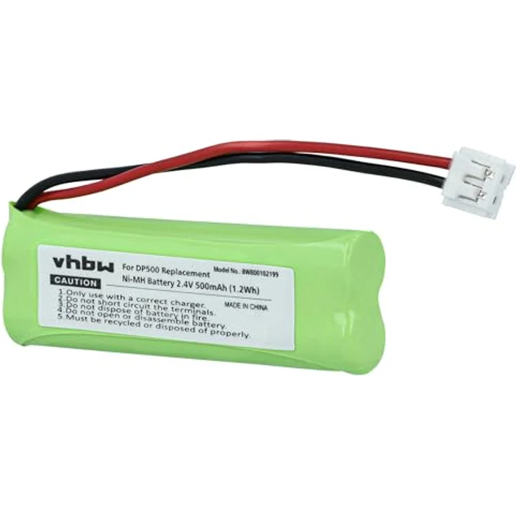 VHBW 2x NiMH Akku 500 mAh (2,4 V), geeignet für Festnetz Telefon Medion MD83242, MD83282 ersetzt VT50AAAALH2BMJZ, GP1010, GPHC05RN01 – Bild 9