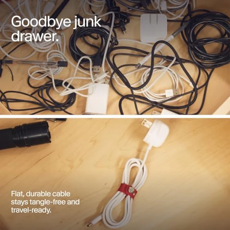 TwelveSouth PowerCord Ladegerät mit 1.2m USB-C Kabel, 30 W PD 3.0, flaches, strapazierfähiges Kabel – Bild 6
