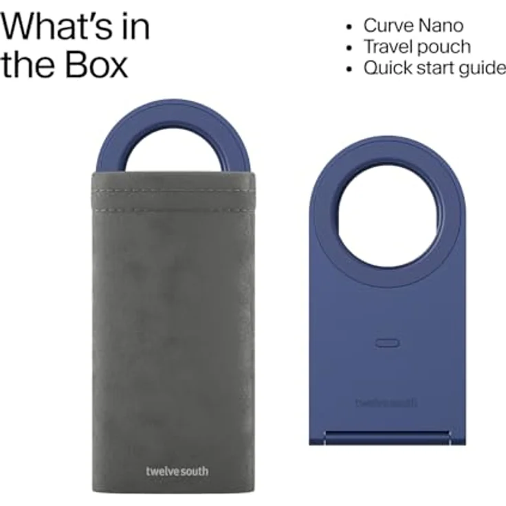 TwelveSouth Curve Nano - Coastal, Faltbarer Smartphone Halterung aus Aluminium, Blau, kompatibel mit Qi2 und MagSafe – Bild 9