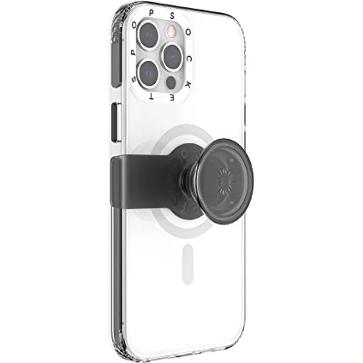PopSockets: PopCase MagSafe Hülle für iPhone 12 Pro Max mit Abnehmbarem PopGrip Slide Sockel und Griff mit Austauschbarem Top - White