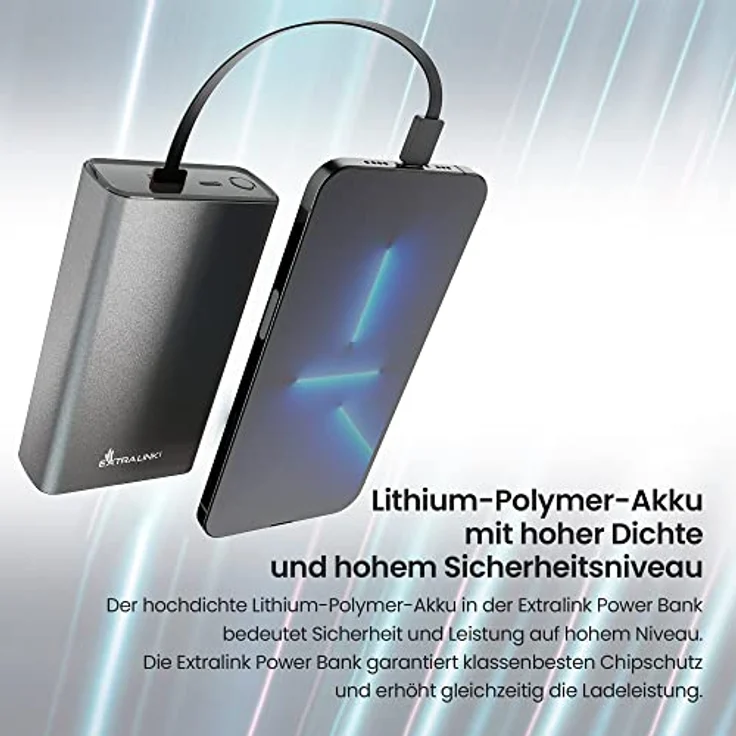 Powerbank 20000mAh Powerbank Schnellladefunktion bis zu 45W PD Power Bank USB C 20000mAh Robustes Gehäuse Lithium-Polymer-Akku Fast Charge Digitale Anzeige Externe Handyakkus – Bild 5
