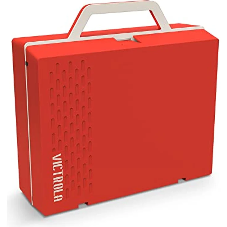 Victrola Re-Spin nachhaltiger Kofferplattenspieler mit Vinyl-Streaming an Bluetooth-Lautsprecher | Aus 25% recyceltem Kunststoff | Rot | VSC-725SB-POR-INT – Bild 4