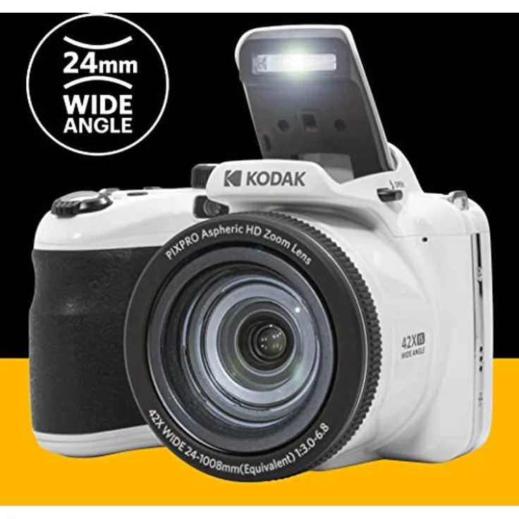 KODAK Pixpro Astro Zoom AZ425 – Digitalkamera Bridge, 42-facher optischer Zoom, 24 mm Weitwinkel, 20 Megapixel, LCD 3, Full HD 1080p, Li-Ion-Akku, Weiß – Bild 5