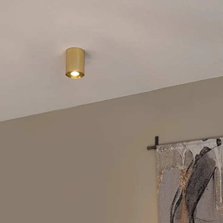 Qazqa Modern Spot I Deckenspot Gold Messing dreh- und neigbar - Rondoo up LED – Bild 2