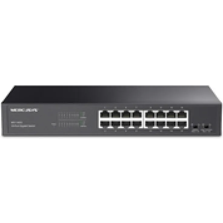 Mercusys MS116GS, 16-Port Netzwerk Switch mit 10/100/1000M und 32 Gbps Switching-Kapazität, Schwarz