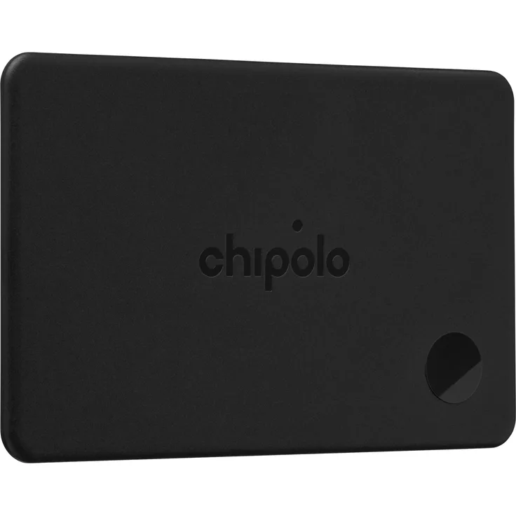 Chipolo CARD, Wiederaufladbarer Tracker mit Apple & Google Find My Netzwerk, wasser- und staubdicht, Schwarz