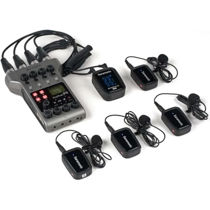 Saramonic Blink 500 Prox B8 4-Personen-Wireless-Mikrofonsystem mit Aufnahme von TXS, Lavs, Ladekoffer, Cam-MoOutd-Empfänger - Schwarz – Bild 4