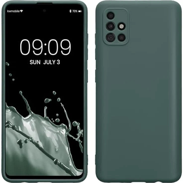 kwmobile Handyhülle für Samsung Galaxy A51 - weiches TPU Silikon Case in Blaugrün mit rutschfester Beschaffenheit und präzisen Ausschnitten für Kameralinsen – Bild 1