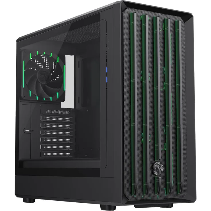 GameMax CLAW 460 BK, ATX Midi-Tower Gaming-Gehäuse mit ARGB-Beleuchtung, starkem Airflow und USB-C Anschluss, ohne Netzteil