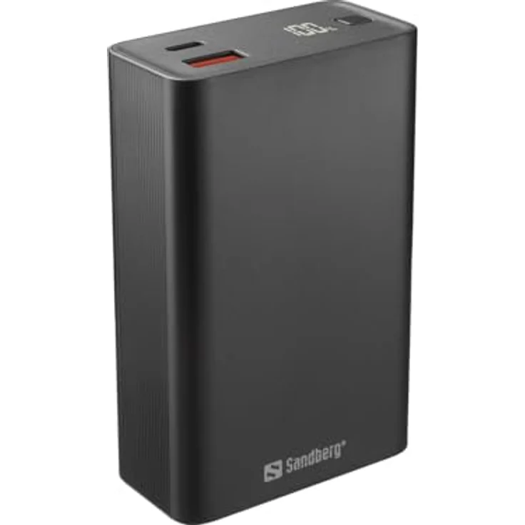 Sandberg Travel Powerbank 20000 PD65W, Schnellladefunktion, USB-A und USB-C PD 65W, Schwarz – Bild 3
