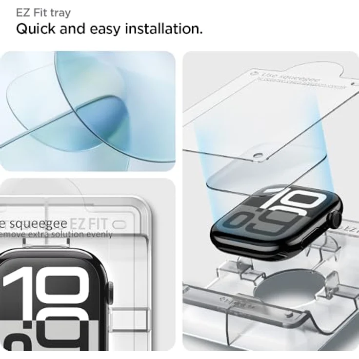 Spigen Eliteshield EZ Fit 2 Pack, Bildschirmschutzfolie für Apple Watch 11/10, transparent, 46mm – Bild 3