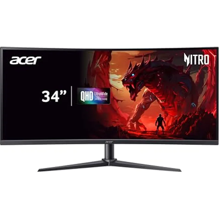 Acer Nitro XZ340CUR W0, 34 Zoll UWQHD Gaming Monitor, 240Hz, 1ms, Curved, FreeSync Premium, HDR, höhenverstellbar