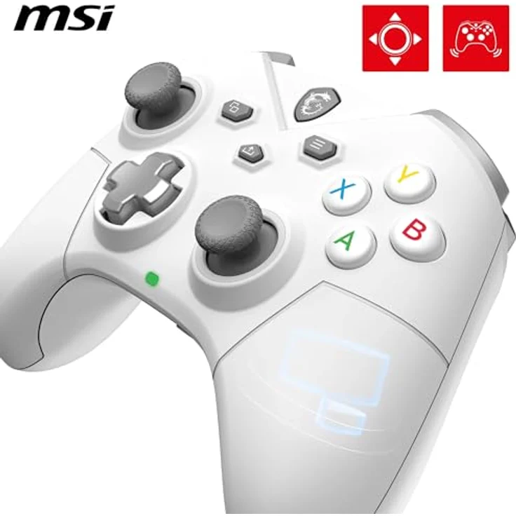 MSI Force GC300 W WHITE Gamecontroller Wireless, kabellose und kabelgebundene Verbindungsmöglichkeiten, ergonomisches Design, Turbo- und Makro-Taste – Bild 3