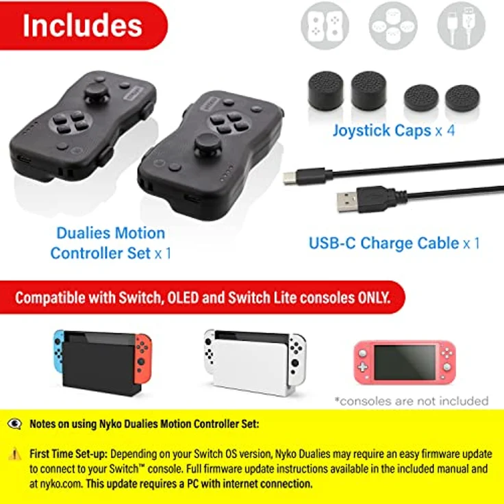 Nyko Dualies (Switch), Gaming Controller, Schwarz, mit präziser Bewegungssteuerung, Rumble-Feedback und programmierbarer Turbo-Taste – Bild 6