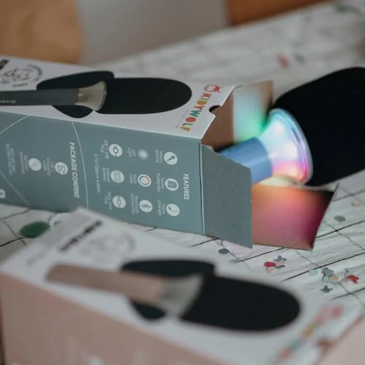 Kidywolf Kidymic, Bluetooth Mikrofon mit mehrfarbiger LED-Beleuchtung und 6 Stimmenmodi – Bild 3