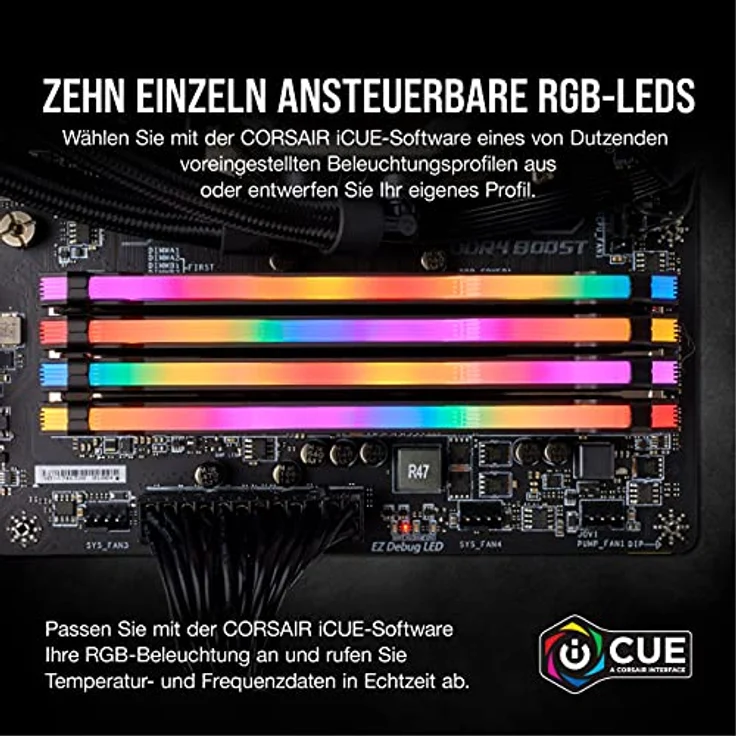 Corsair Vengeance RGB Pro 64GB (2x32GB) DDR4 3200 (PC4-25600) C16 Desktop Memory schwarz - Preisvergleich – Bild 3