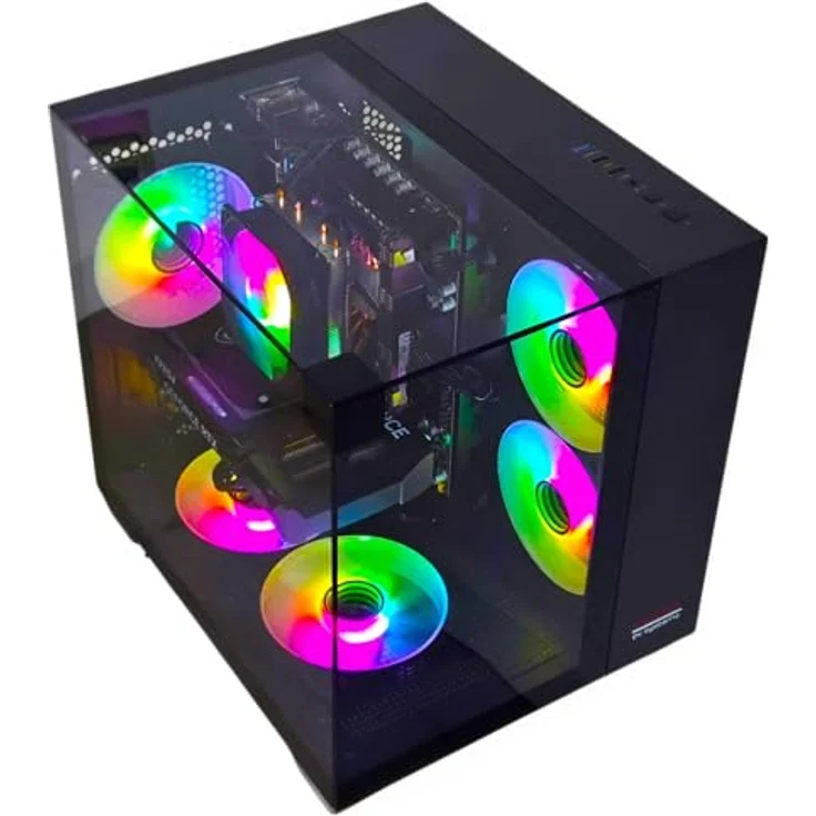 PC Store NCA Chronicle Gaming PC Triorama, Intel E5-2678v3 12 Core, 64 GB RAM, 1 TB SSD, Nvidia GeForce RTX 5060, Luftkühlung, Windows 11, Schwarz – Bild 1