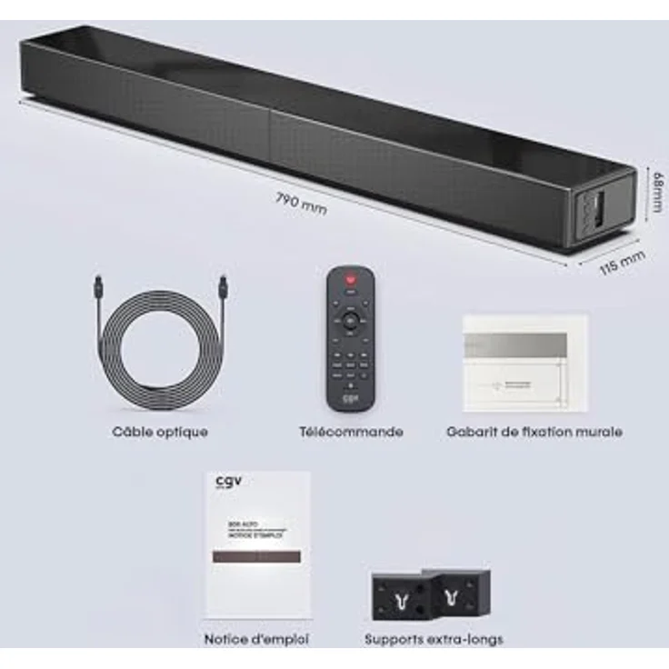 CGV BDS Alto Soundbar, 80 W mit integrierten Subwoofern, Bluetooth 5.0, HDMI ARC, Nachtmodus, wandmontierbar – Bild 2