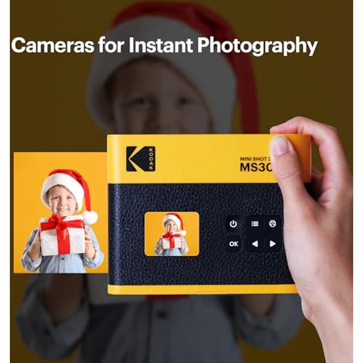 KODAK Cam Mini Shot 3 Era - Sofortbildkamera & Portable Fotodrucker, Schwarz 3x3 (One-Touch Druck) – Bild 4