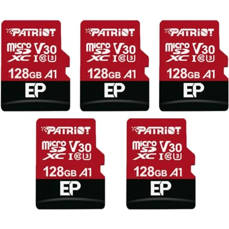 Patriot Memory 128GB A1/V30 Speicherkarte, 4K-Videoaufzeichnung, 5er Pack – Bild 1