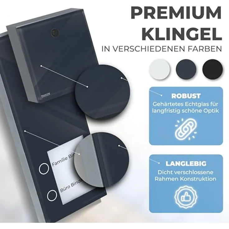 DOORLINE® Video Türklingel mit Kamera kabellos, kompatibel mit Fritz!Box, App-Steuerung, anthrazit, Made in Germany, Gegensprechanlage mit Türöffner – Bild 4