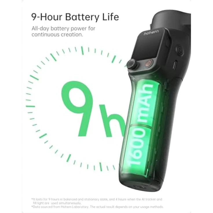 Hohem Isteady V3 Ultra Black, Smartphone Gimbal mit AI Tracking, 360° Pan, 9h Akkulaufzeit und Touchscreen Remote – Bild 7