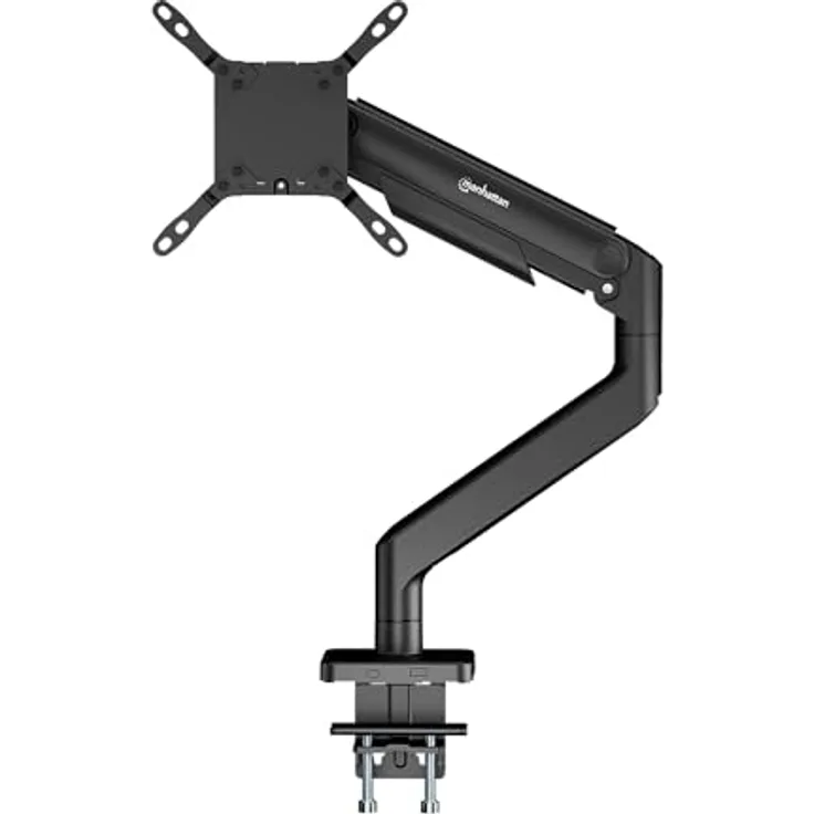 Manhattan Tischhalterung mit mechanischer Feder für 1x Monitor, Neigbar, Schwenkbar, Höhenverstellbar, 360° Drehung, VESA-Kompatibilität, Aluminiumkonstruktion, Kabelmanagement