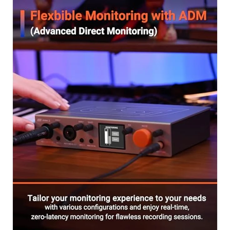 ESI Amber i2, 24-bit/192kHz USB-C Audiointerface mit 2 Ein- / 2 Ausgängen, 2x Class-A Mic-Pre, LCD-Display – Bild 4