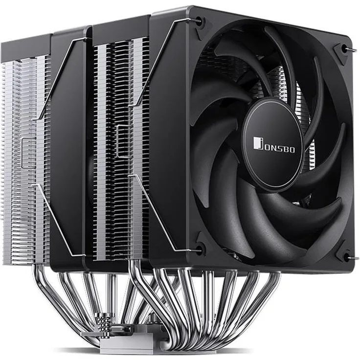 Jonsbo CR-3000 CPU-Kühler, Dual-Tower-Design mit 260 W TDP, sieben vernickelten 6-mm-Heatpipes, zwei leisen 120-mm-PWM-Lüftern, Schwarz