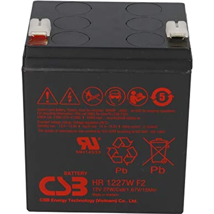 WSB CSB Hochstrom Bleiakku HR1227W, 12V 6,18Ah 27W Faston 6,3mm, wartungsfrei, AGM-Technologie, kompatibel zu NPH5-12, MP1223H, HR1221W HR1225W – Bild 3