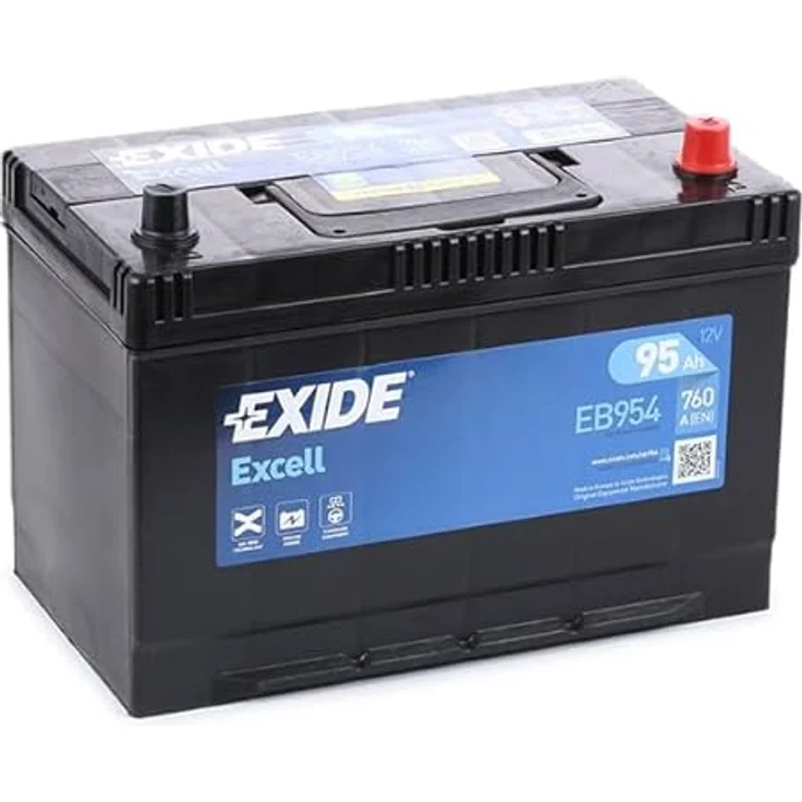 EXIDE Excell Starterbatterie 12V 95Ah 760A/EN Korean B1 D31 für Auto und LKW, Bleiakkumulator mit hoher Kälteprüfstromleistung – Bild 2