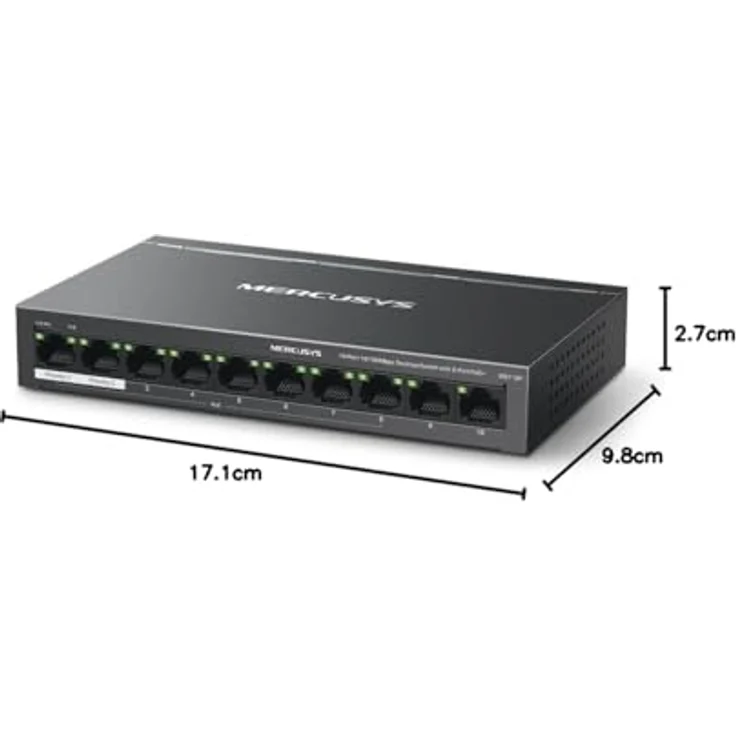 Mercusys MS110P, 10-Port Netzwerk Switch mit Power over Ethernet, Schwarz – Bild 8