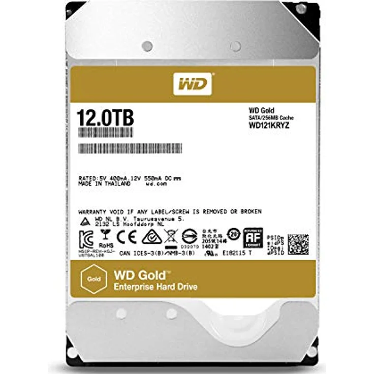 WD Gold Enterprise-Class Hard Drive WD121KRYZ - Festplatte - 12 TB - intern - 3.5 Zoll (8.9 cm) - SATA 6Gb/s - 7200 rpm - Puffer: 256 MB (WD121KRYZ) – Bild 4