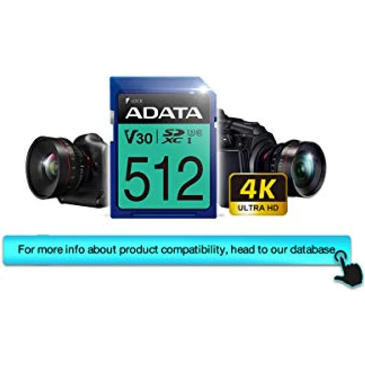 ADATA Premier Pro Speicherkarte 512 GB SDXC Klasse 10 UHS-I - Speicherkarten (512 GB, SDXC, Klasse 10, UHS-I, 100 MB-s, Blau) (ASDX512GUI3V30S-R)
 – Bild 3