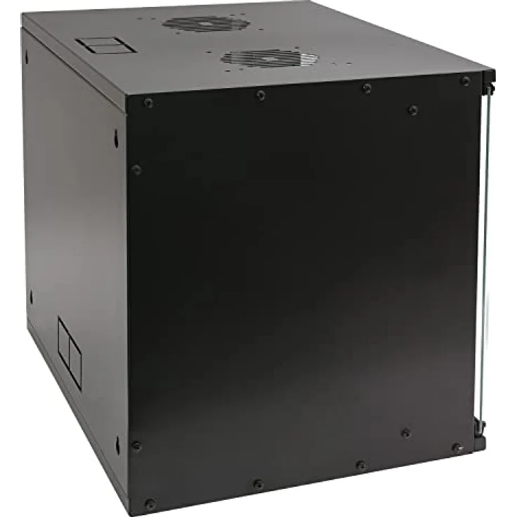 HMF 65709-02 Netzwerkschrank, Serverschrank 19 Zoll | 9 HE | 400 mm Tiefe | Glastür | Schwarz – Bild 2