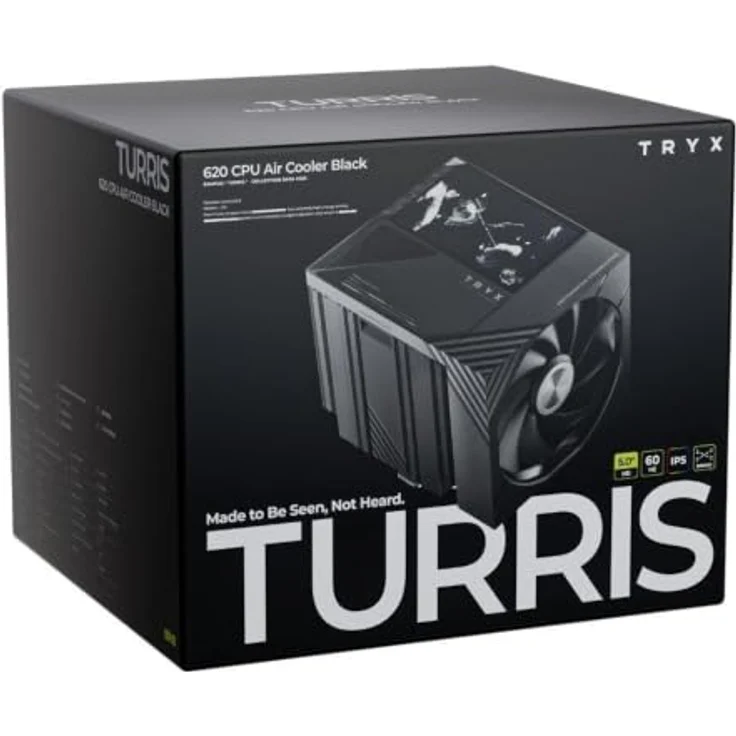TRYX TURRIS T620, CPU-Kühler mit Dual-Tower-Design und 5-Zoll-IPS-Display, schwarz, bis 280W TDP, kompatibel mit Intel Sockel 1700, 1851 und AMD Sockel AM4, AM5 – Bild 4