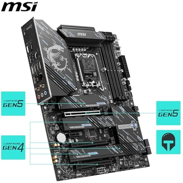 MSI Z890 Gaming Plus WiFi6E, Mainboard mit Intel Sockel 1851, 4x DDR5, PCIe 5.0, WiFi 6E, ATX – Bild 5