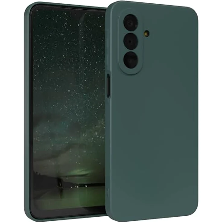EAZY CASE Silikonhülle für Galaxy A17, stoßfeste Schutzhülle mit Kameraschutz, Dünn und kratzresistent, Piniengrün Matt – Bild 1