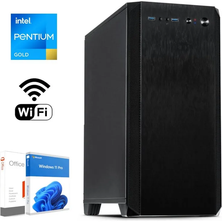MEG-BAR Office PC - Multimedia - Workstation - Intel - WLan - Schallgedämmt Business-PC (Intel Pentium Gold, 8 GB RAM, 256 GB SSD)