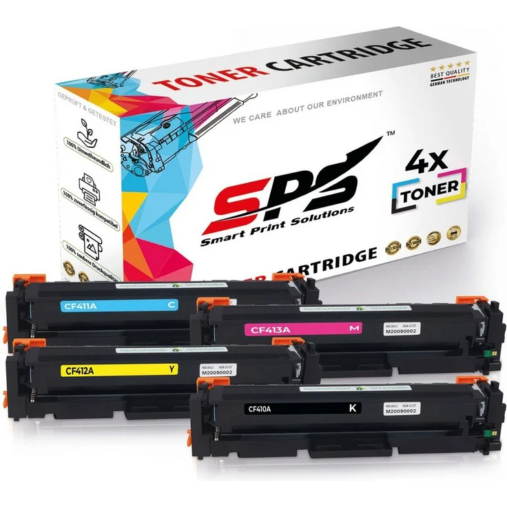 SPS Tonerkartusche 4x 410A Set für HP Color Laserjet Pro MFP M477FDN, Schwarz, Cyan, Magenta, Gelb