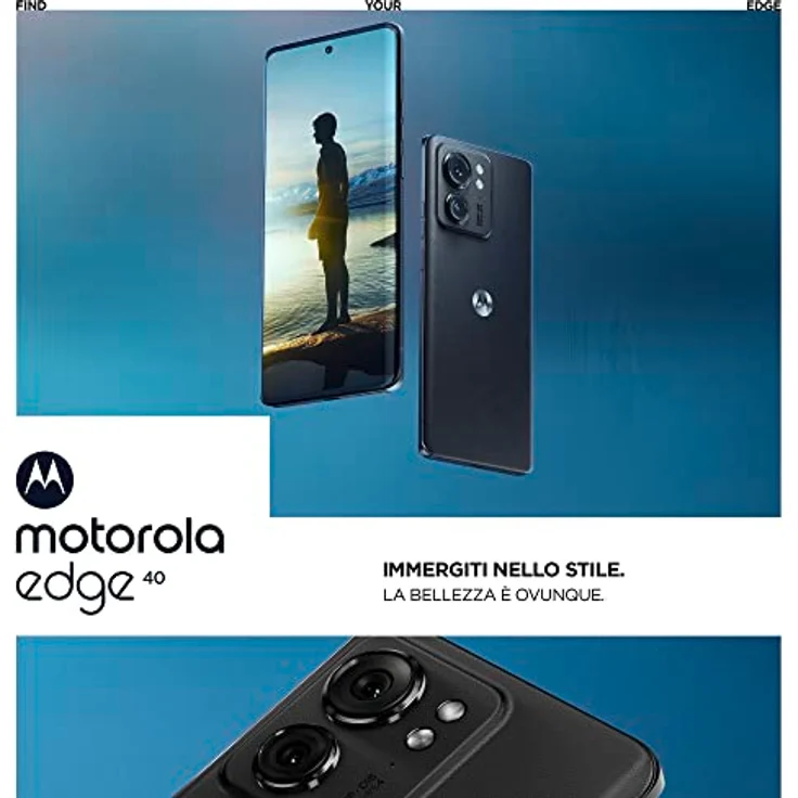 Motorola edge40 5G (6,55"-FHD+-Display, 50-MP-Kamera, 8/256 GB, 4400 mAh, Android 13) Eclipse Black – Bild 2