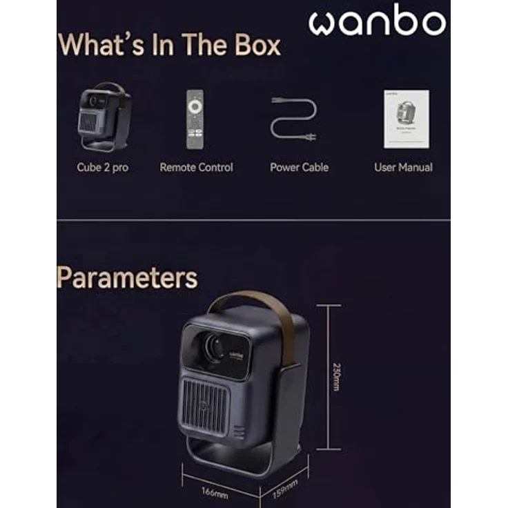 WANBO Beamer Togo Pro, Full HD LED Projektor mit 500 ANSI-Lumen, integriertem Lautsprecher, Autofokus und Google TV, 3,5 Stunden Akkulaufzeit – Bild 11