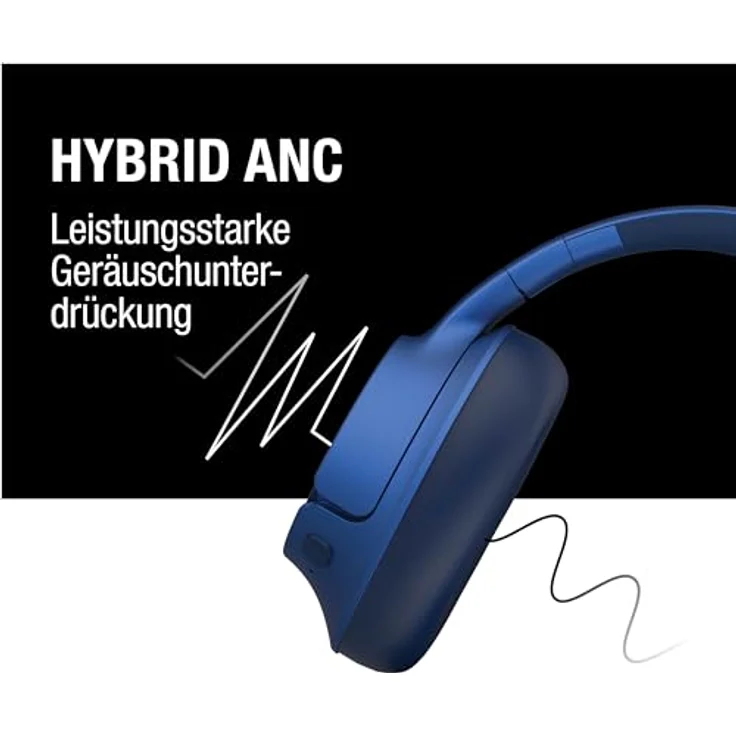 Fresh 'n Rebel Clam Fuse Bluetooth kopfhörer Over Ear mit Hybrid Active Noise Cancelling, mit ENC-Mikrofon (perfekte Anrufe), Kabellose kopfhörer mit Ambient Mode, 45h Spielzeit (Blau) – Bild 3