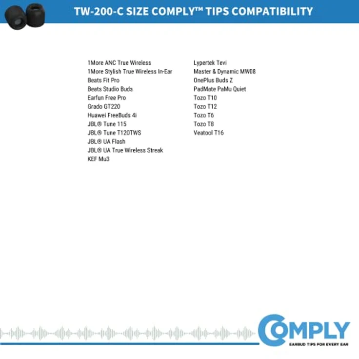 Comply TrueGrip Pro TW-200-C M, Ohrpassstücke in schwarz, Größe M, 3 Paar, passend für zahlreiche In-Ear Kopfhörer – Bild 3