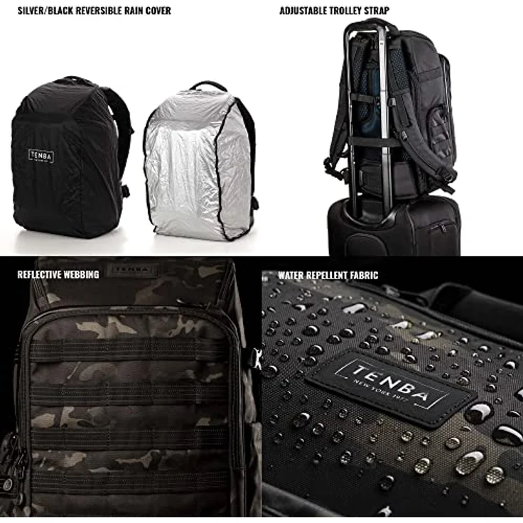 Tenba Axis V2, Fotorucksack 20 l für 1-2 Kameras und bis zu 7 Objektive, gepolstertes Laptopfach für 14-Zoll-Laptop, Schwarz – Bild 6