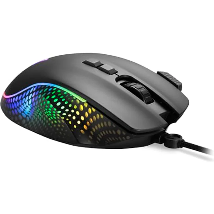 Sharkoon Shark Force 3, Gaming Maus mit 12.800 DPI Sensor und RGB-Beleuchtung, schwarz – Bild 5