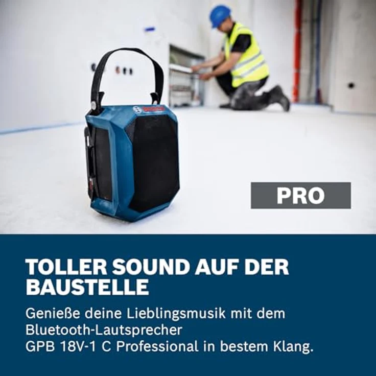 Bosch Professional GPB 18V-1 C, Bluetooth-Lautsprecher mit Multi-Speaker Sound und USB-C-Anschluss, kompakt und tragbar, Lieferung im Karton – Bild 4