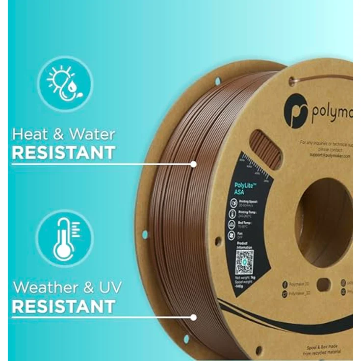 Polymaker PolyLite ASA Army Braun, 3D Filament 1,75 mm, 1000 g, UV-beständig, hohe Festigkeit – Bild 5